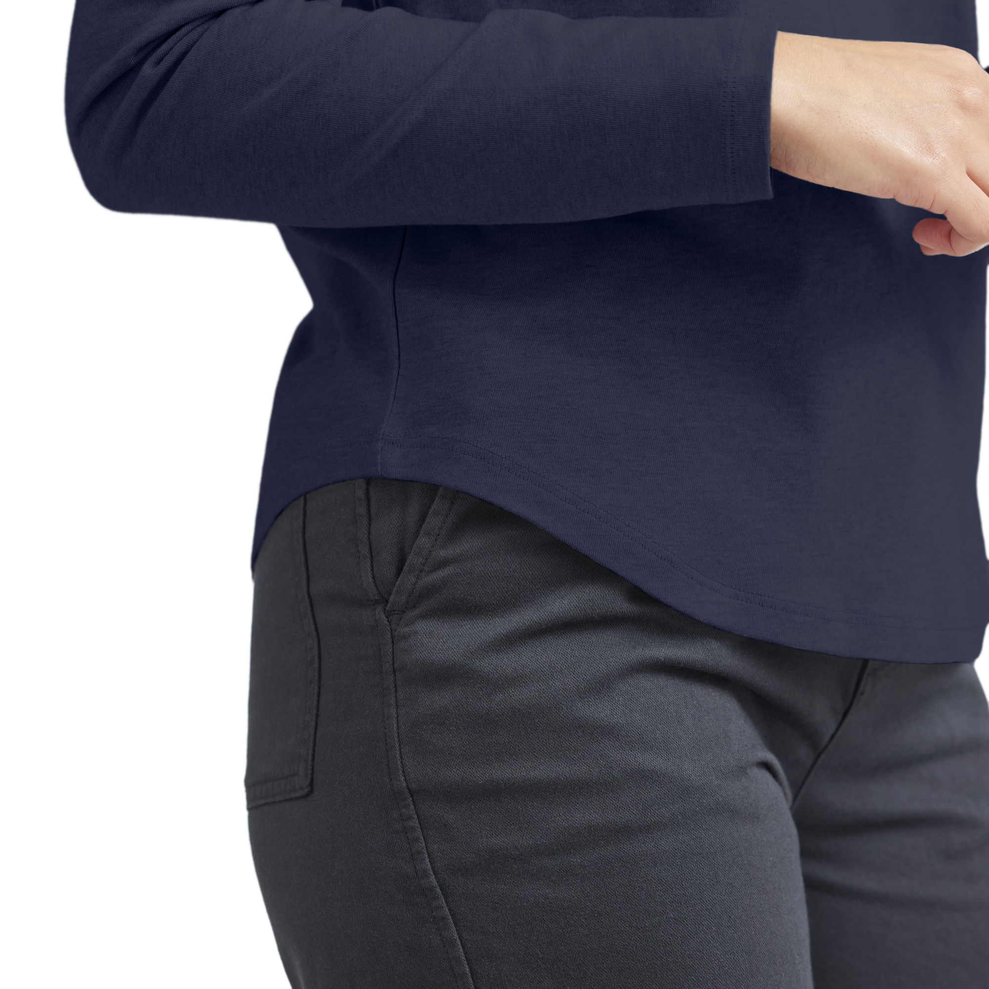 Women's Soft Merino Long Sleeve Tee - Deep Navy - Image 2
