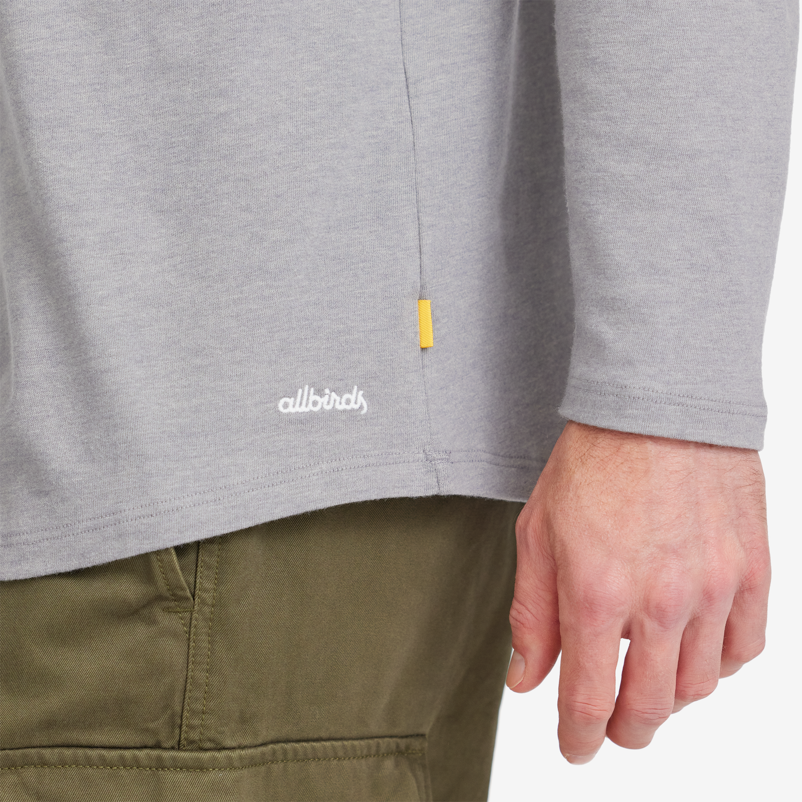 Men's Soft Merino Long Sleeve Tee - Medium Grey - Image 4